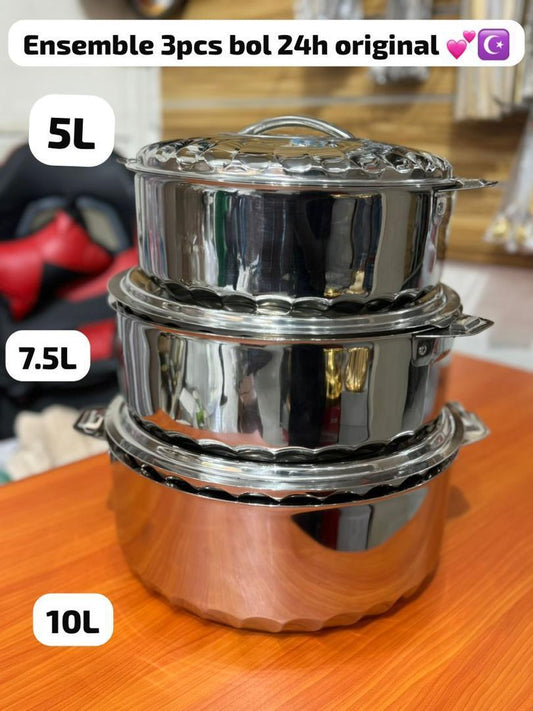 3 Pièces Bols Isothermiques