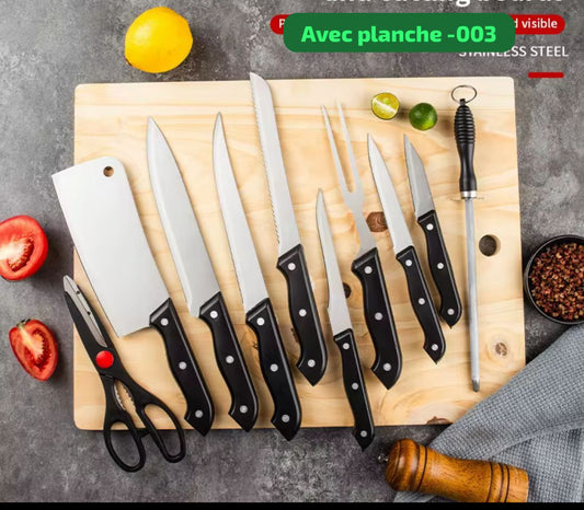 Ensemble Couteaux + Planche à Découper – L’Indispensable Duo Cuisine